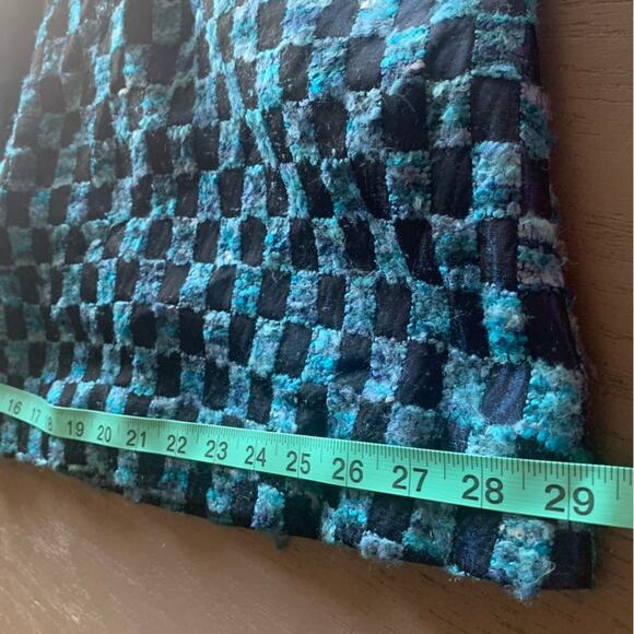 RARE Designer Lily Samii | Blue Checkered Jacket Silk blend jacquard brocade - Picture 13 of 16